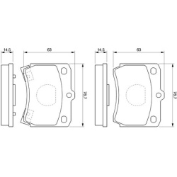 stabdžių trinkelių rinkinys, diskinis stabdys
                                BOSCH                                0986493