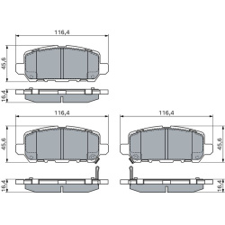 stabdžių trinkelių rinkinys, diskinis stabdys
                                BOSCH                                0986494