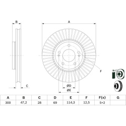 stabdžių diskas (1vnt)
                                BOSCH                                0986479595, BOSCH, 0986479595, 