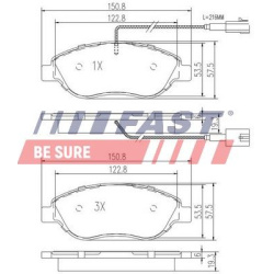 stabdžių trinkelių rinkinys, diskinis stabdys
                                FAST                                        