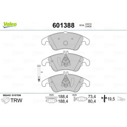 stabdžių trinkelių rinkinys, diskinis stabdys
                                VALEO                                601388,