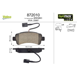 Stabdžių trinkelių rinkinys, diskinis stabdys OPTIPACK for LCV
                                VALEO                      
