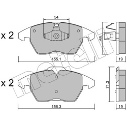 stabdžių trinkelių rinkinys, diskinis stabdys
                                METELLI                                     