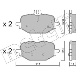 stabdžių trinkelių rinkinys, diskinis stabdys
                                METELLI                                     