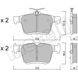 stabdžių trinkelių rinkinys, diskinis stabdys
                                METELLI                                22-09