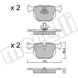 stabdžių trinkelių rinkinys, diskinis stabdys
                                METELLI                                     