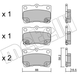 stabdžių trinkelių rinkinys, diskinis stabdys
METELLI