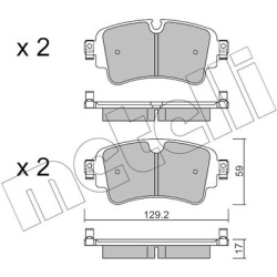 stabdžių trinkelių rinkinys, diskinis stabdys
                                METELLI                                     