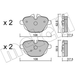 stabdžių trinkelių rinkinys, diskinis stabdys
                                METELLI                                     