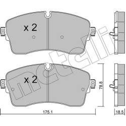 stabdžių trinkelių rinkinys, diskinis stabdys
                                METELLI                                     