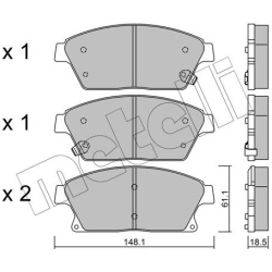 stabdžių trinkelių rinkinys, diskinis stabdys
                                METELLI                                     