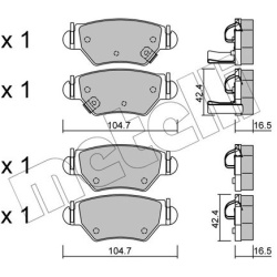 stabdžių trinkelių rinkinys, diskinis stabdys
                                METELLI                                     