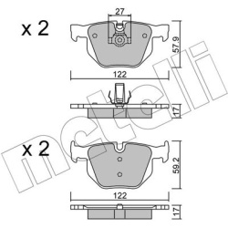 stabdžių trinkelių rinkinys, diskinis stabdys
                                METELLI                                     