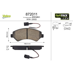 stabdžių trinkelių rinkinys, diskinis stabdys OPTIPACK for LCV
                                VALEO                      