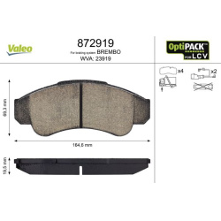 stabdžių trinkelių rinkinys, diskinis stabdys OPTIPACK for LCV
                                VALEO                      