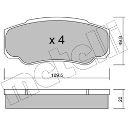 stabdžių trinkelių rinkinys, diskinis stabdys
                                METELLI                                     
