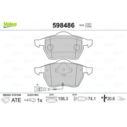 stabdžių trinkelių rinkinys, diskinis stabdys
                                VALEO                                       