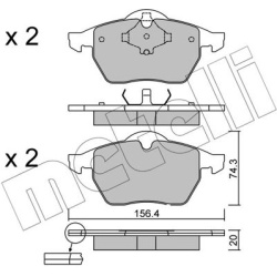 stabdžių trinkelių rinkinys, diskinis stabdys
                                METELLI                                     