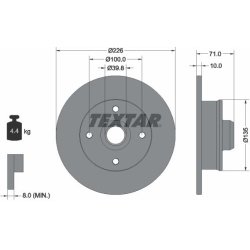 stabdžių diskas (1vnt) PRO
                                TEXTAR                                92041803, TEXTAR, 92041803