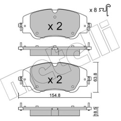 stabdžių trinkelių rinkinys, diskinis stabdys
                                METELLI                                     