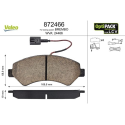 stabdžių trinkelių rinkinys, diskinis stabdys OPTIPACK for LCV
                                VALEO                      