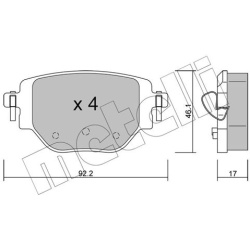 stabdžių trinkelių rinkinys, diskinis stabdys
                                METELLI                                     