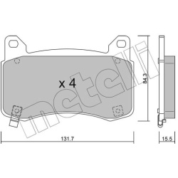 stabdžių trinkelių rinkinys, diskinis stabdys
                                METELLI                                     