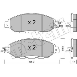 stabdžių trinkelių rinkinys, diskinis stabdys
                                METELLI                                     
