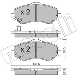 stabdžių trinkelių rinkinys, diskinis stabdys
                                METELLI                                     
