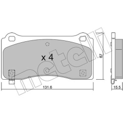 stabdžių trinkelių rinkinys, diskinis stabdys
                                METELLI                                     