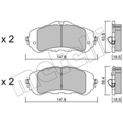 stabdžių trinkelių rinkinys, diskinis stabdys
                                METELLI                                     