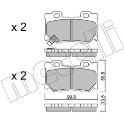 stabdžių trinkelių rinkinys, diskinis stabdys
                                METELLI                                     