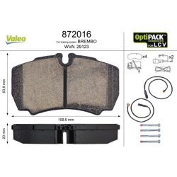 stabdžių trinkelių rinkinys, diskinis stabdys OPTIPACK for LCV
                                VALEO                      