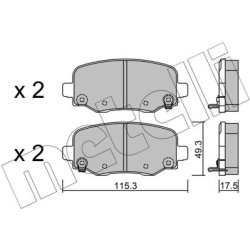 stabdžių trinkelių rinkinys, diskinis stabdys
METELLI 22-10
