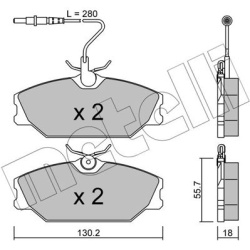 stabdžių trinkelių rinkinys, diskinis stabdys
                                METELLI                                     