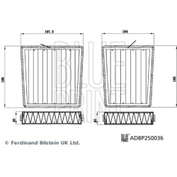 filtrų rinkinys, kabinos oras
                                BLUE PRINT                                ADBP250036, BLUE PRI