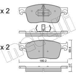 stabdžių trinkelių rinkinys, diskinis stabdys
                                METELLI                                22-11