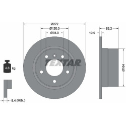 stabdžių diskas (1vnt) PRO
                                TEXTAR                                92076703, TEXTAR, 92076703