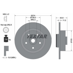 stabdžių diskas (1vnt) PRO
                                TEXTAR                                92142203, TEXTAR, 92142203
