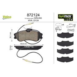 stabdžių trinkelių rinkinys, diskinis stabdys OPTIPACK for LCV
                                VALEO                      