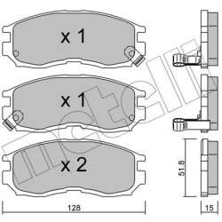 stabdžių trinkelių rinkinys, diskinis stabdys
                                METELLI                                     