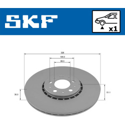 Stabdžių diskas (1VNT), priekis
                                SKF                                VKBD81329V1, SKF, VKBD81