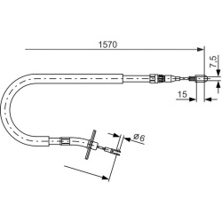 trosas, stovėjimo stabdys
                                BOSCH                                                1987477860, B