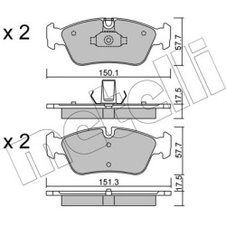 stabdžių trinkelių rinkinys, diskinis stabdys
                                METELLI                                22-02
