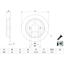 stabdžių diskas (1vnt)
                                BOSCH                                0 986 479 G28, BOSCH, 0986479G2