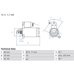 starteris
                                BOSCH                                                0 986 026 660, BOSCH, 09860266