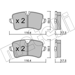 stabdžių trinkelių rinkinys, diskinis stabdys
                                METELLI                                     