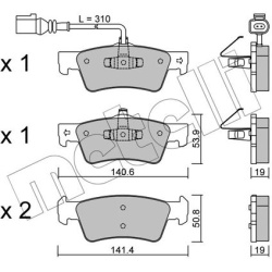 stabdžių trinkelių rinkinys, diskinis stabdys
                                METELLI                                     