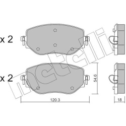 stabdžių trinkelių rinkinys, diskinis stabdys
                                METELLI                                     