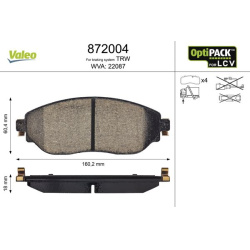stabdžių trinkelių rinkinys, diskinis stabdys OPTIPACK for LCV
                                VALEO                      